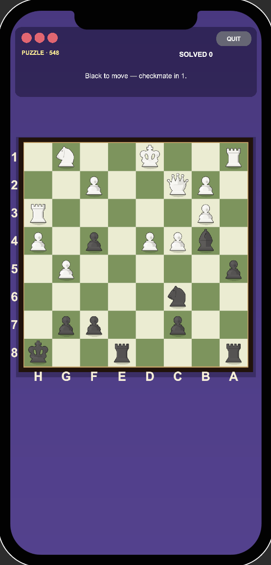 A Fantastic Chess puzzle — black to move, checkmate in 1